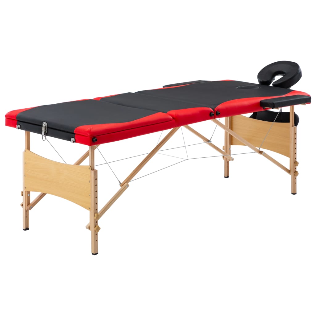 Vidaxl Massage Table Colpoble 3 zone Bianco e rosso