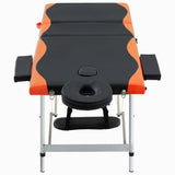 Table de massage vidaxl pliable 3 zones en aluminium noir et orange