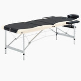 Vidaxl -Massage -Tabelle zusammenklappbar 3 Zonen Aluminium schwarz und beige