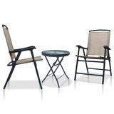 Vidaxl 3-delige bistroset staal taupe