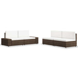 Vidaxl 4-delige loungeset poly rattan bruin