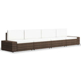 Vidaxl 4-delige loungeset poly rattan bruin