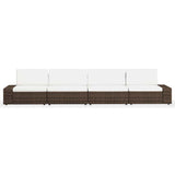 Vidaxl 4-delige loungeset poly rattan bruin
