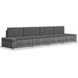 Vidaxl 4-delige loungeset poly rattan grijs