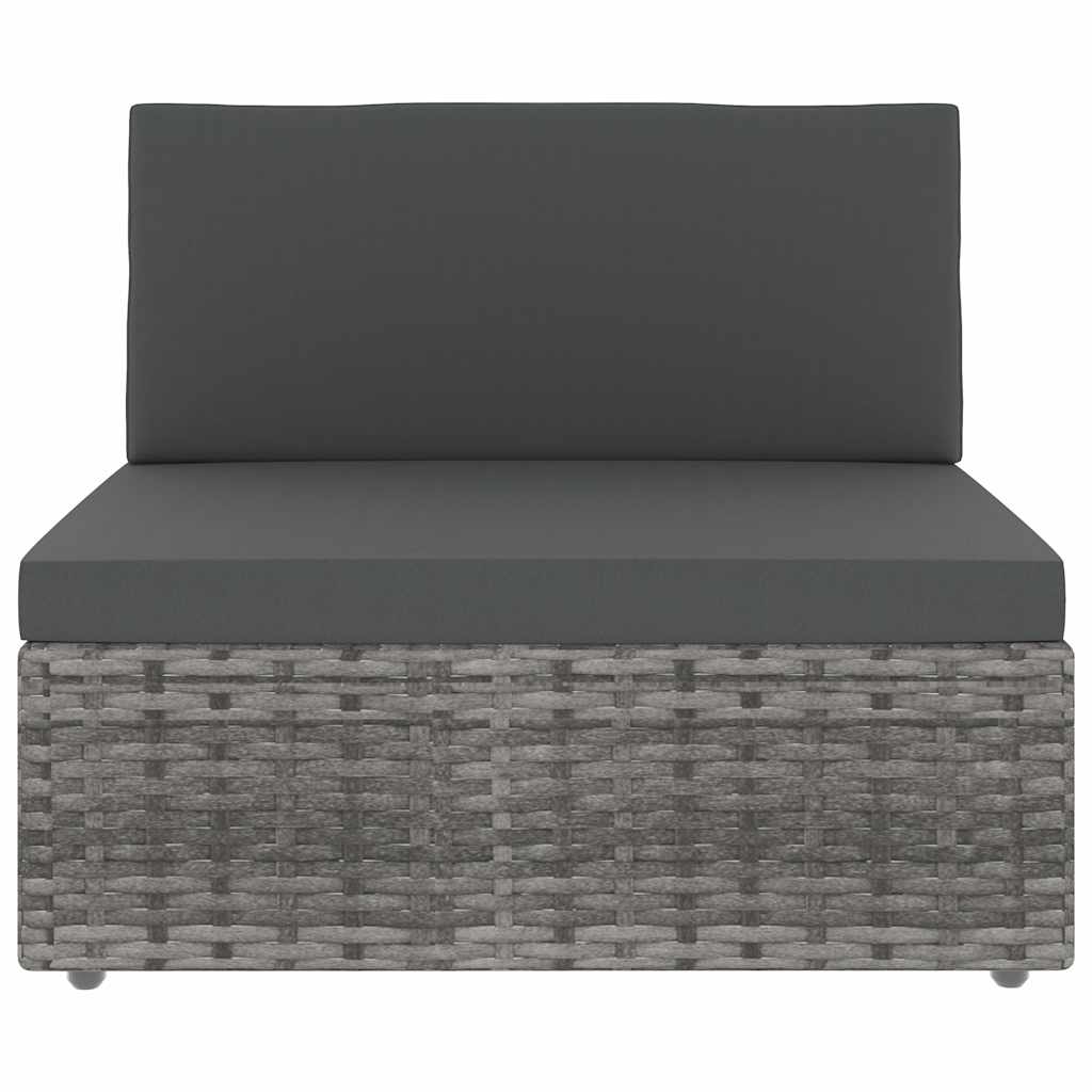 Vidaxl 4-delige loungeset poly rattan grijs