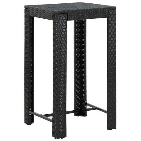 Vidaxl tuinbartafel 60,5x60,5x110,5 cm poly rattan zwart