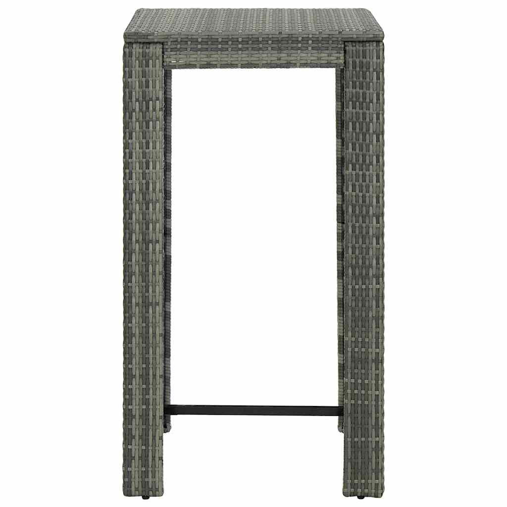 Vidaxl tuinbartafel 60,5x60,5x110,5 cm poly rattan grijs
