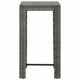 Vidaxl tuinbartafel 60,5x60,5x110,5 cm poly rattan grijs