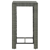 Vidaxl tuinbartafel 60,5x60,5x110,5 cm poly rattan grijs