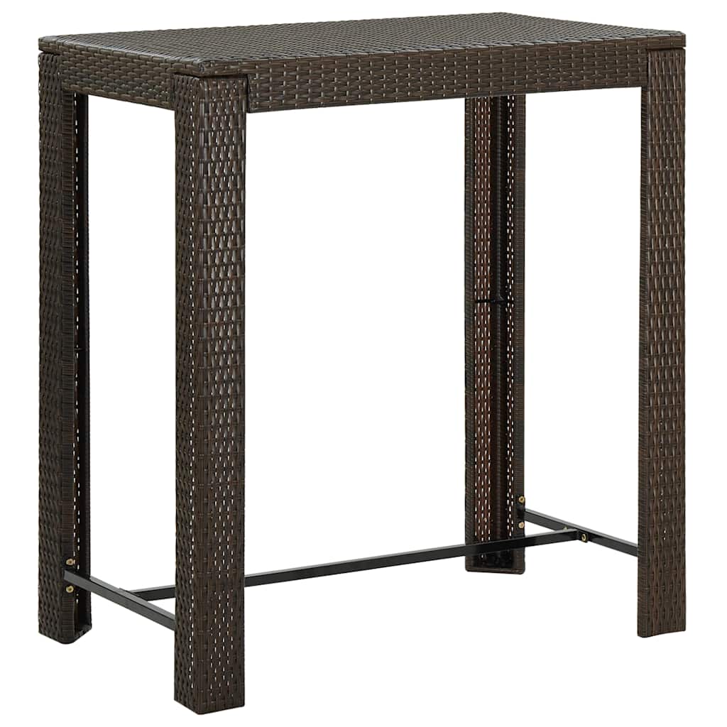 Vidaxl tuinbartafel 100x60,5x110,5 cm poly rattan bruin