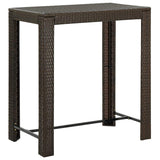 Vidaxl tuinbartafel 100x60,5x110,5 cm poly rattan bruin