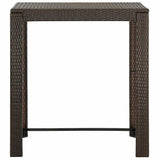 Vidaxl tuinbartafel 100x60,5x110,5 cm poly rattan bruin