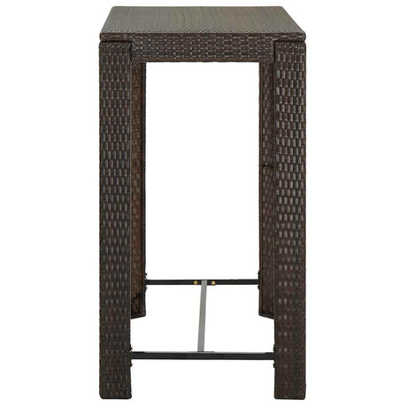 Vidaxl tuinbartafel 100x60,5x110,5 cm poly rattan bruin