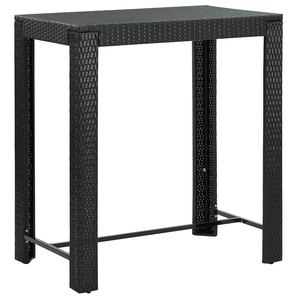 Vidaxl tuinbartafel 100x60,5x110,5 cm poly rattan zwart