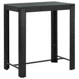 Vidaxl tuinbartafel 100x60,5x110,5 cm poly rattan zwart