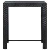 Vidaxl tuinbartafel 100x60,5x110,5 cm poly rattan zwart