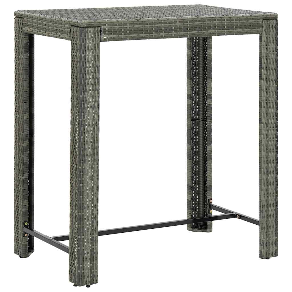 Vidaxl tuinbartafel 100x60,5x110,5 cm poly rattan grijs