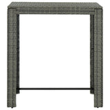 Vidaxl tuinbartafel 100x60,5x110,5 cm poly rattan grijs