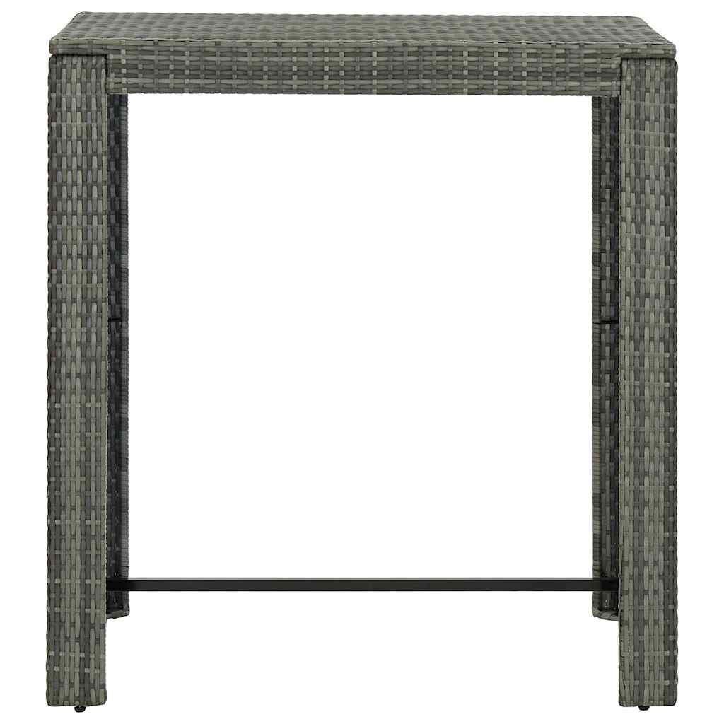 Vidaxl tuinbartafel 100x60,5x110,5 cm poly rattan grijs