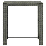 Vidaxl tuinbartafel 100x60,5x110,5 cm poly rattan grijs