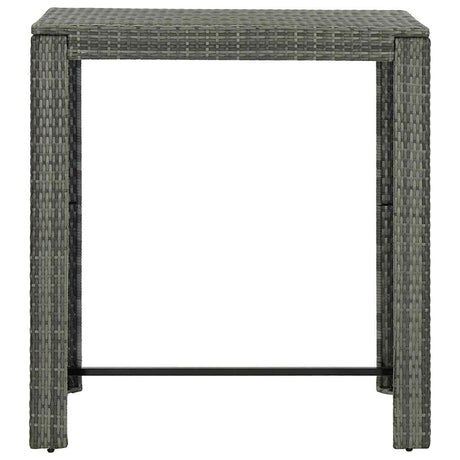 Vidaxl tuinbartafel 100x60,5x110,5 cm poly rattan grijs