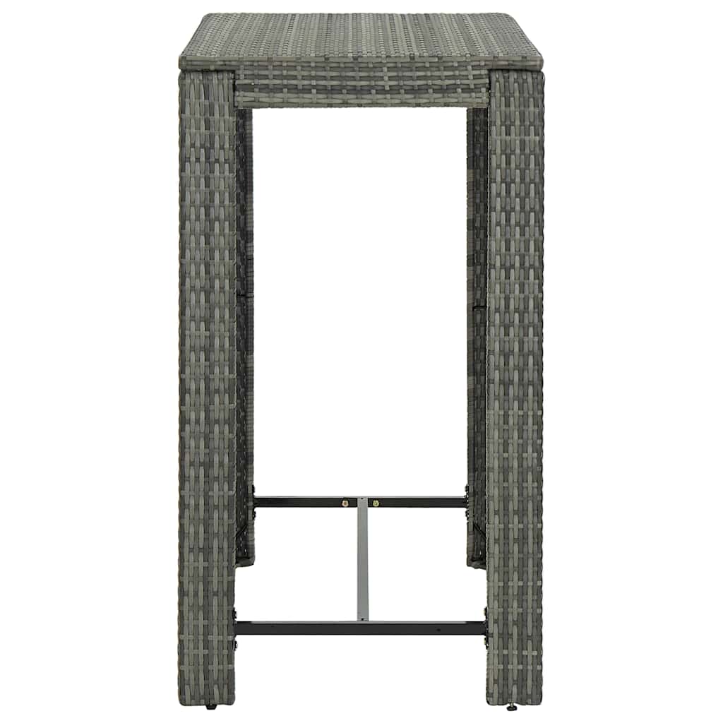 Vidaxl tuinbartafel 100x60,5x110,5 cm poly rattan grijs
