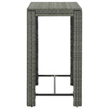 Vidaxl tuinbartafel 100x60,5x110,5 cm poly rattan grijs