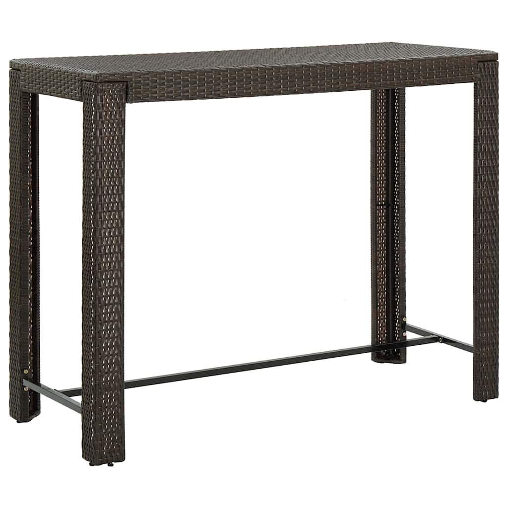 Vidaxl tuinbartafel 140,5x60,5x110,5 cm poly rattan bruin
