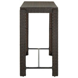 Vidaxl tuinbartafel 140,5x60,5x110,5 cm poly rattan bruin