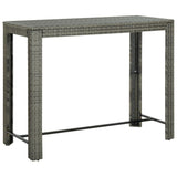Vidaxl tuinbartafel 140,5x60,5x110,5 cm poly rattan grijs