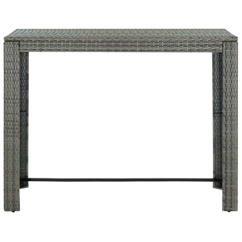 Vidaxl tuinbartafel 140,5x60,5x110,5 cm poly rattan grijs