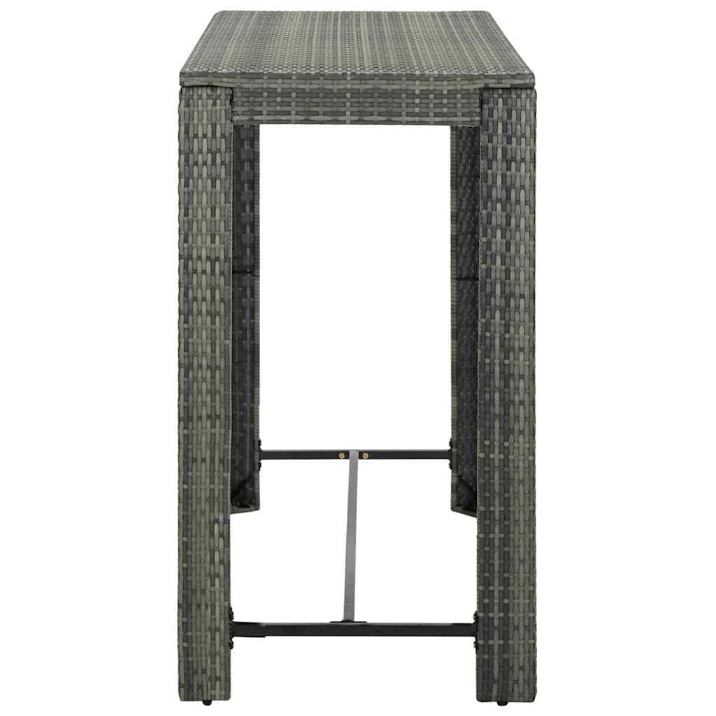 Vidaxl tuinbartafel 140,5x60,5x110,5 cm poly rattan grijs