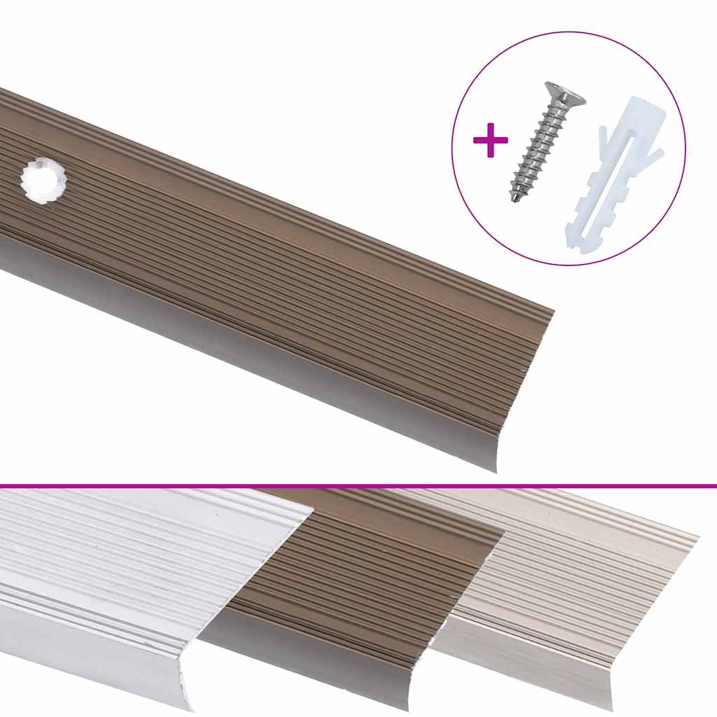 Vidaxl trapneuzen l-vormig 5 st 90 cm aluminium bruin