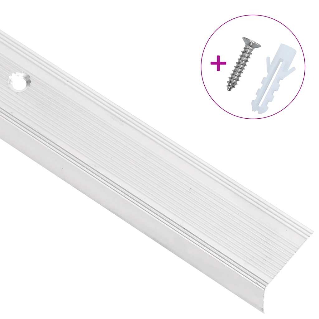 Vidaxl trapneuzen l-vormig 5 st 100 cm aluminium zilverkleurig