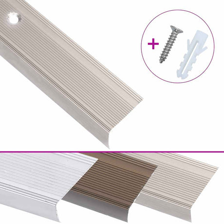 Vidaxl trapneuzen l-vormig 5 st 100 cm aluminium champagnekleurig