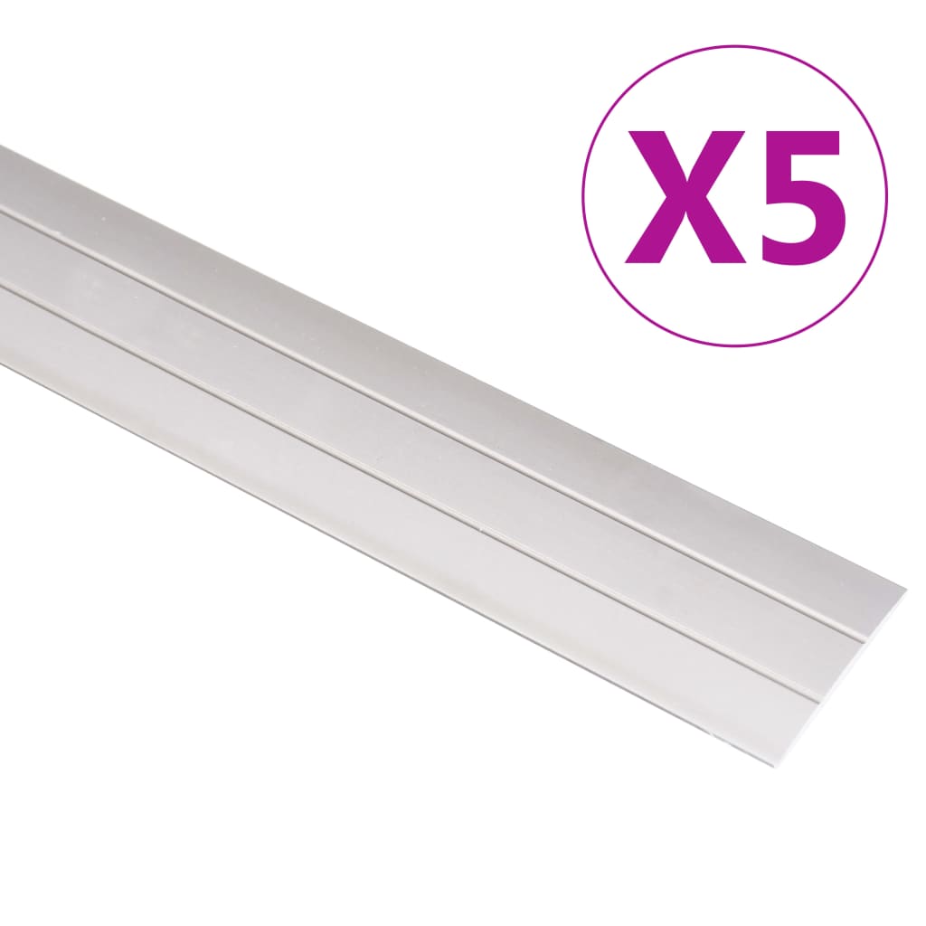 Vidaxl Perfiles de piso 5 pcs 134 cm de oro de aluminio