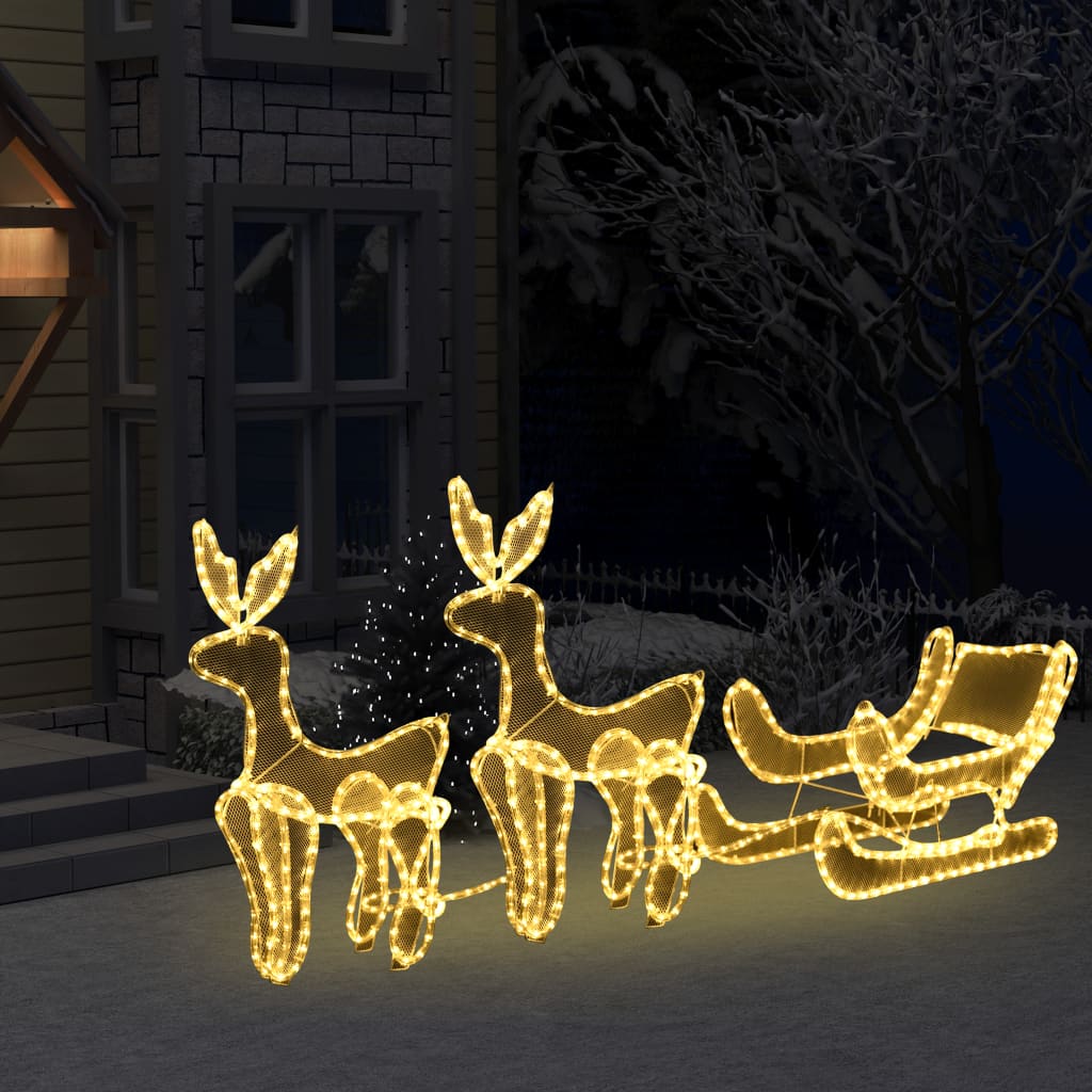 Vidaxl Christmas Lights 2 Sob a sáňky se síťovými 648 LED diody