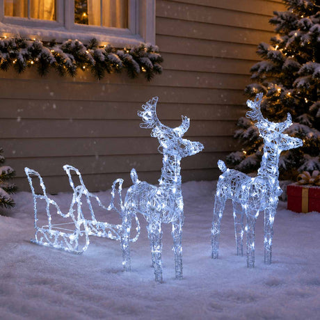 Vidaxl kerstversiering rendieren en slee 160 led's 130 cm acryl