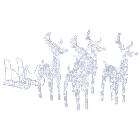 Vidaxl kerstdecoratie rendieren en slee 280x28x55 cm acryl