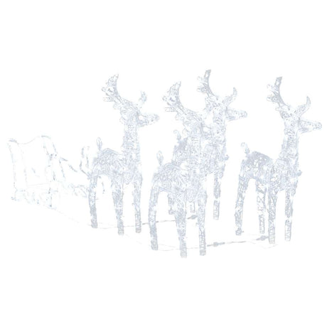 Vidaxl kerstdecoratie rendieren en slee 280x28x55 cm acryl