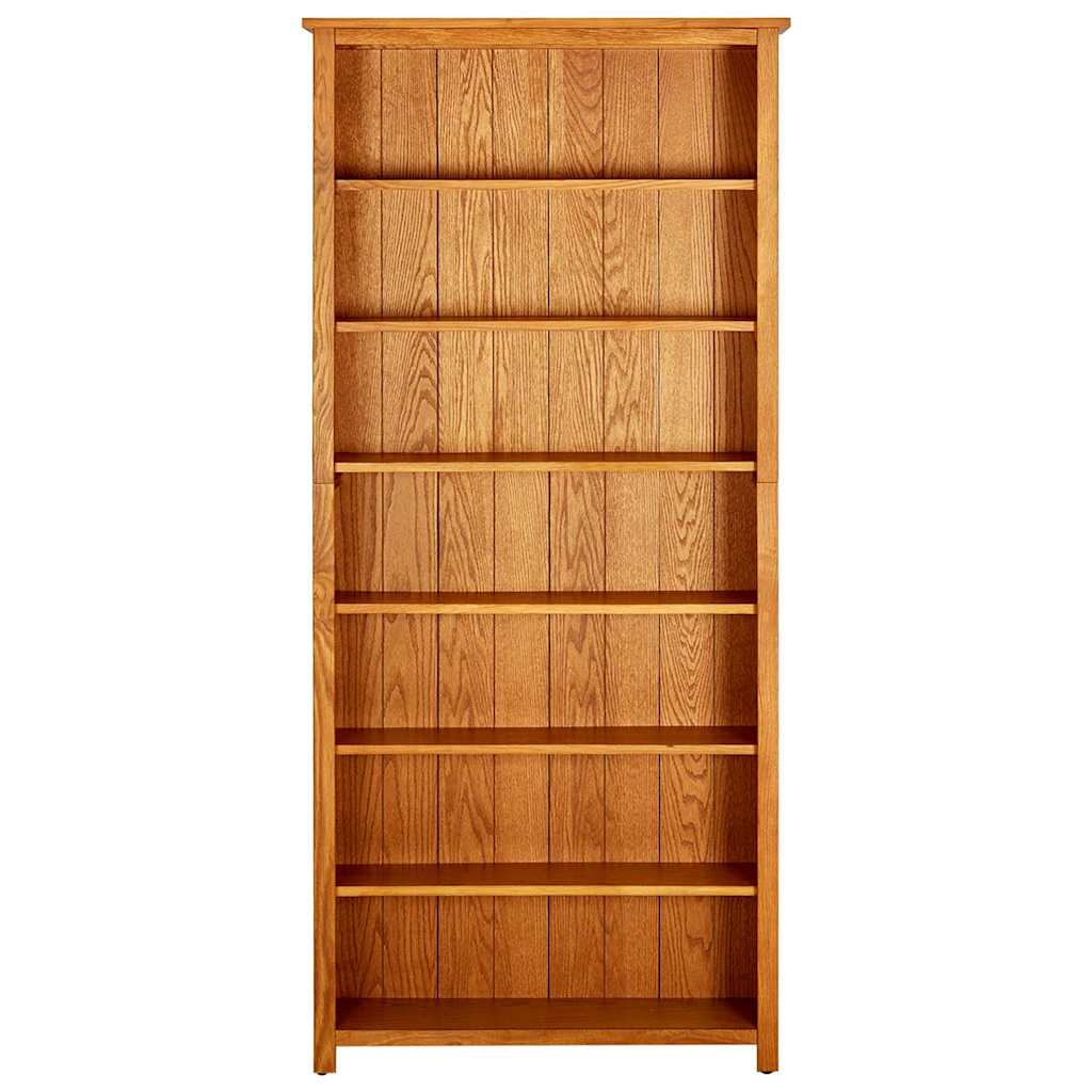 Vidaxl boekenkast met 7 schappen 90x22,5x200 cm massief eikenhout