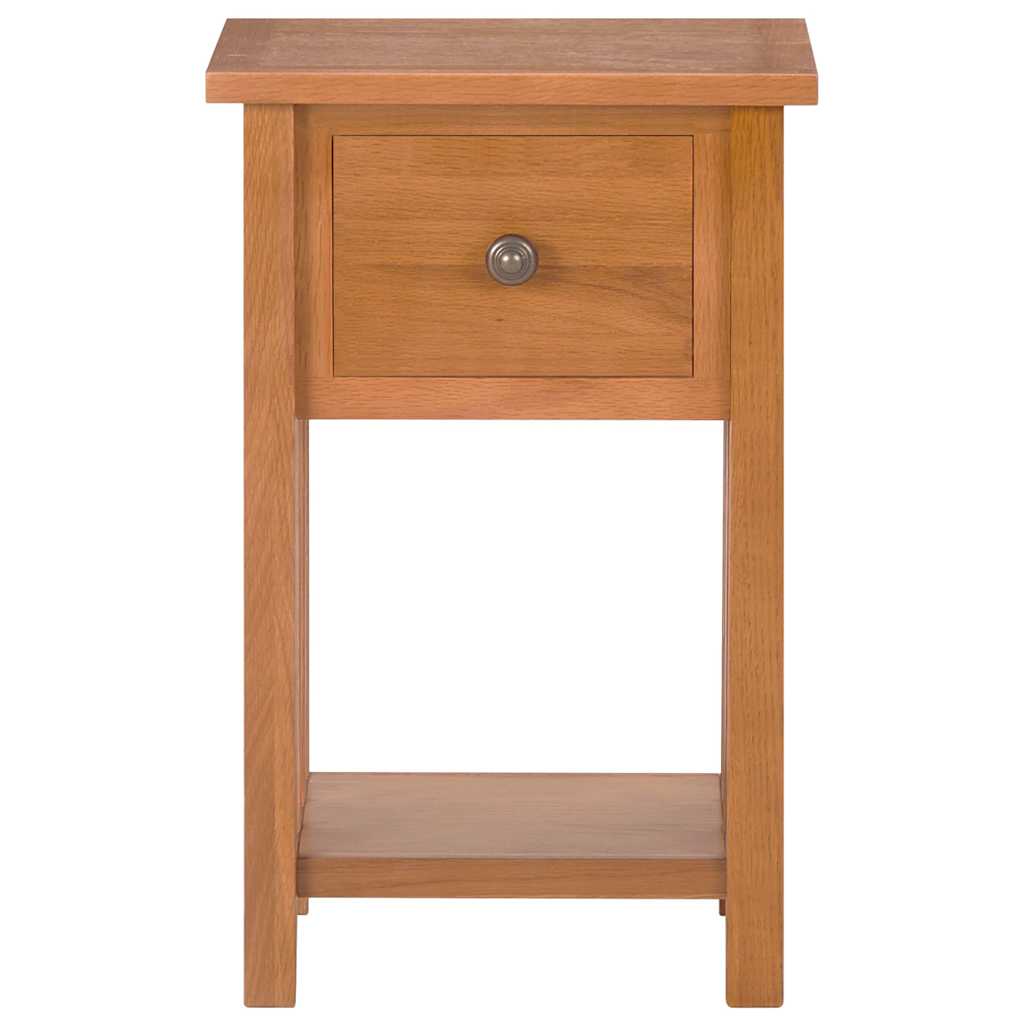Vidaxl bijzettafel met lade 35x27x55 cm massief eikenhout
