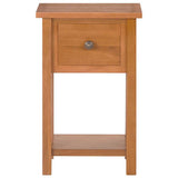 Vidaxl bijzettafel met lade 35x27x55 cm massief eikenhout
