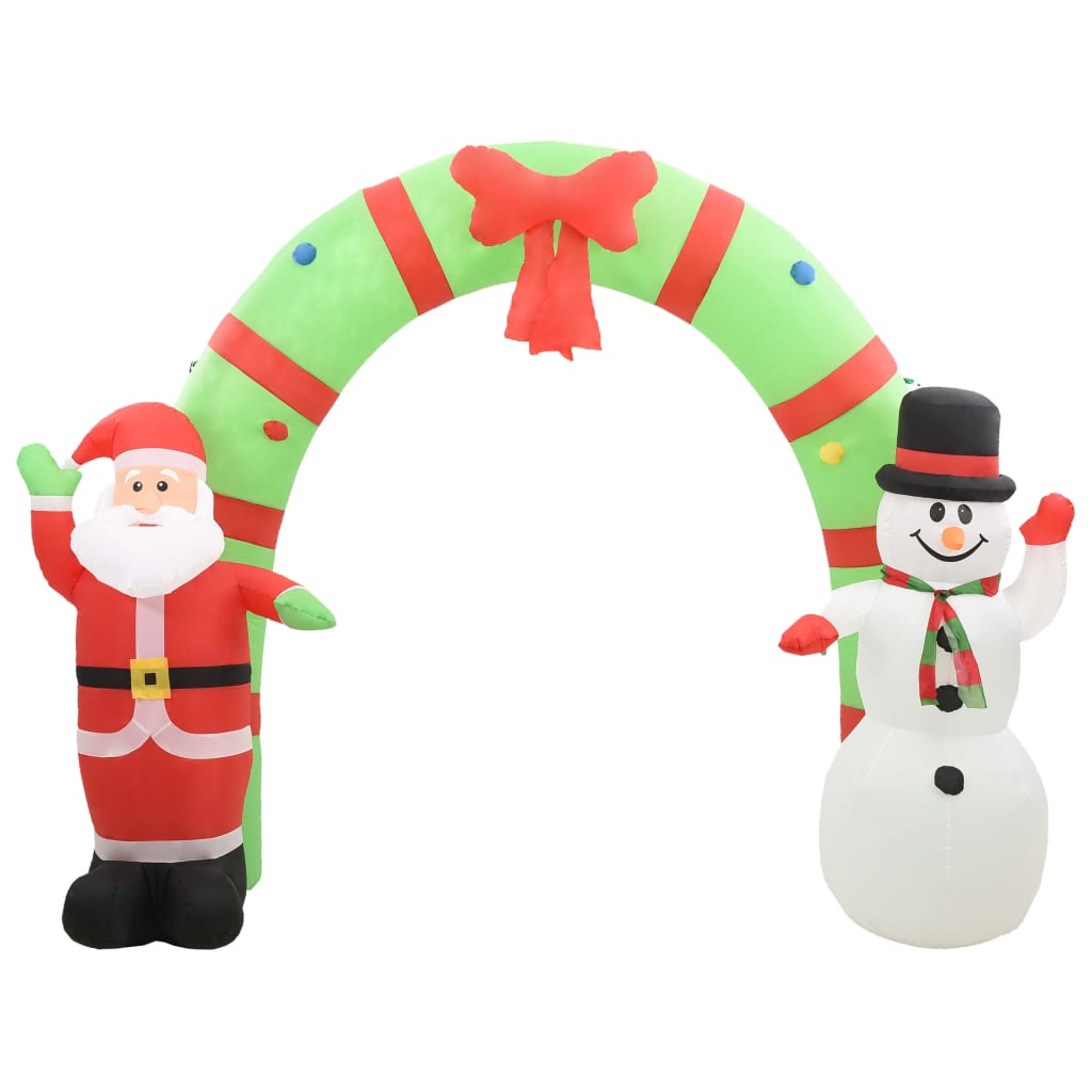 Vidaxl Božični lok Božiček in Snowman Infutable LED 223 cm