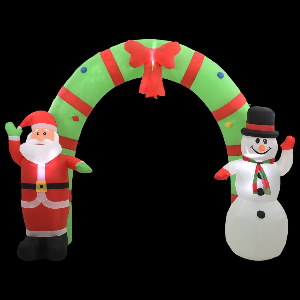 Vidaxl Christmas Arch Santa Claus und Schneemann aufblasbare LED 223 cm