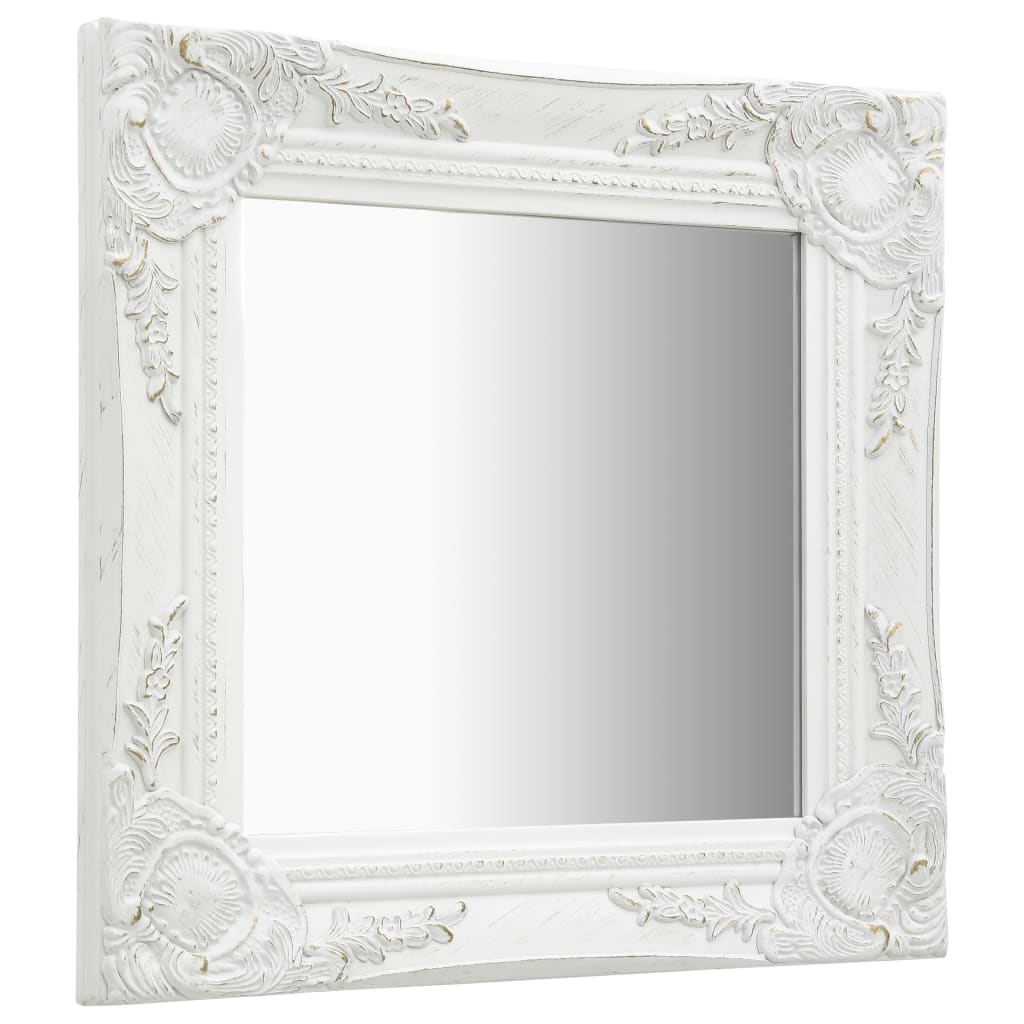 Vidaxl Wall Mirror Baroque style 40x40 cm White