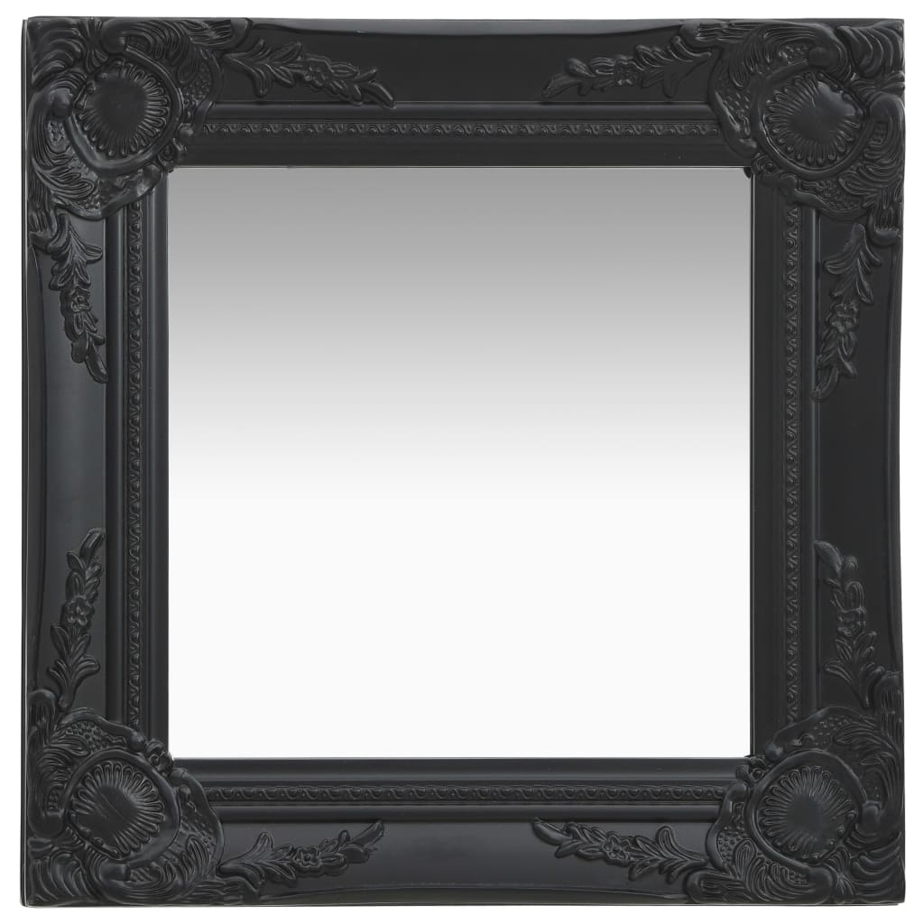 Vidaxl Wall Mirror Baroque Style 40x40 cm svart