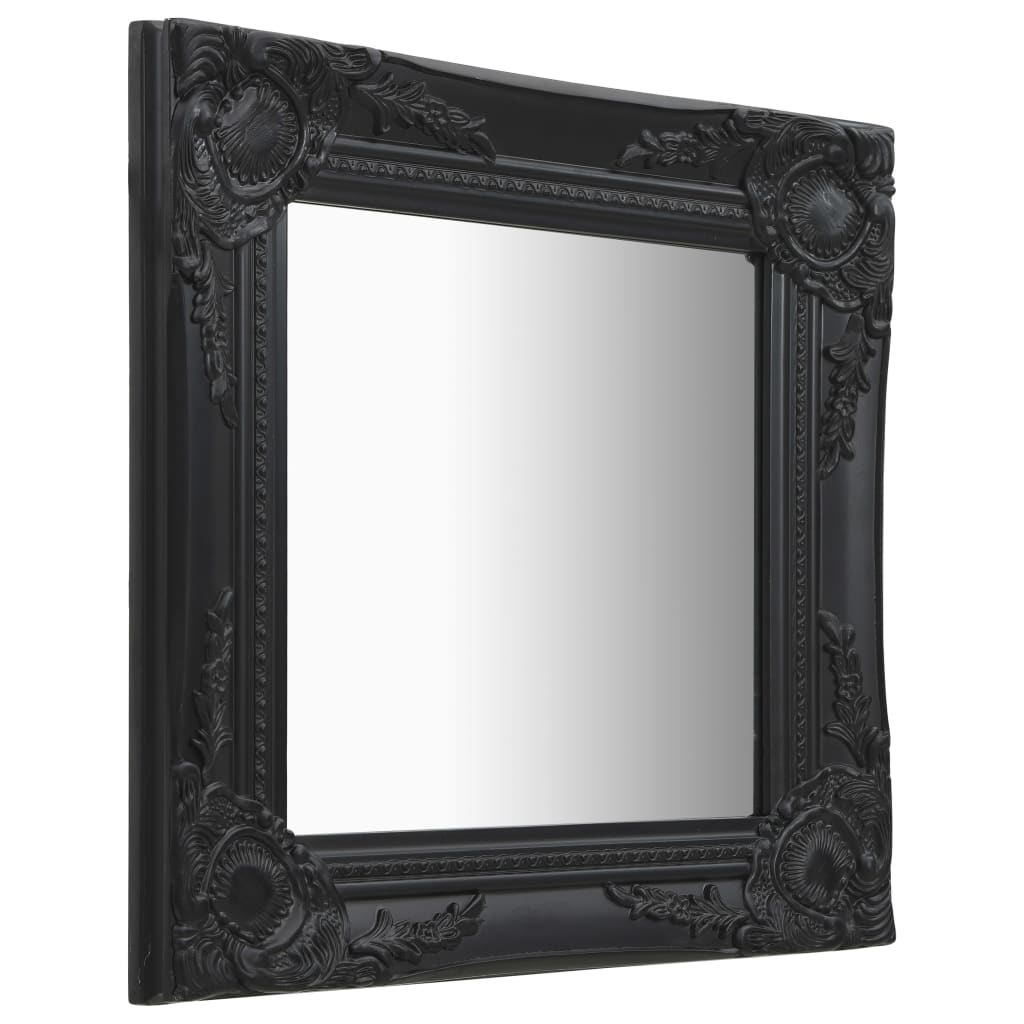 Vidaxl Wall Mirror Baroque Style 40x40 cm svart