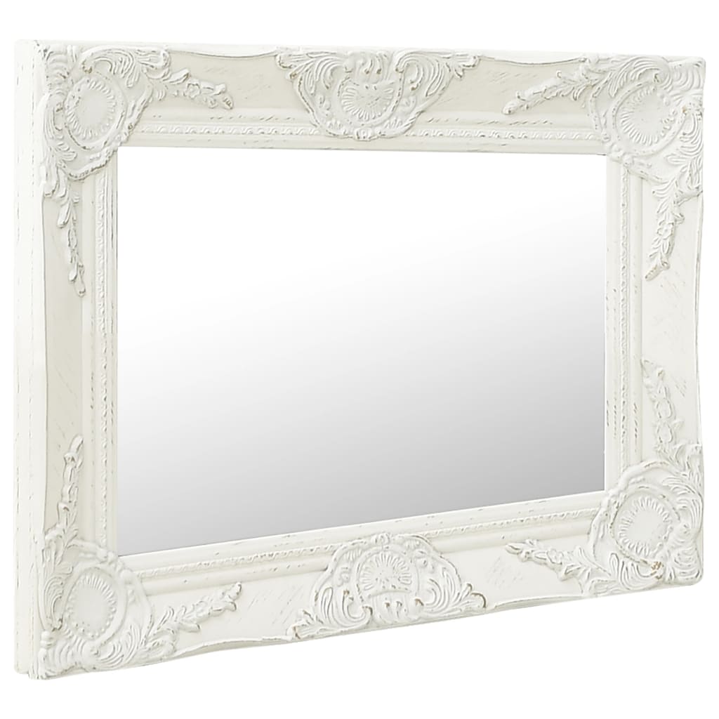 Vidaxl Wall Mirror Barroque Style 50x40 cm White