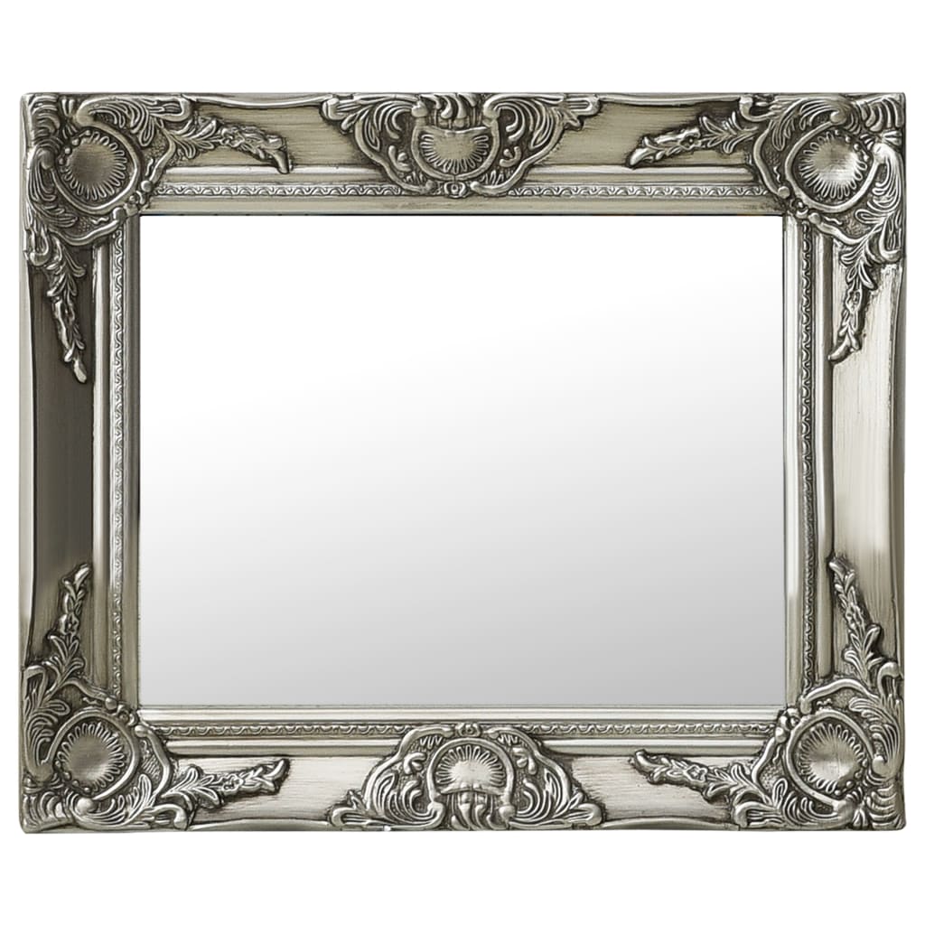 Vidaxl Wall Mirror Barock Style 50x40 cm Silverfärgad